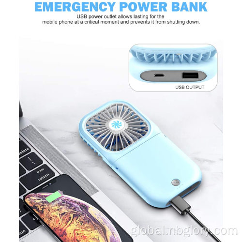 China Wholesale Hanging Waist Neck small air Cooler multi-functional power bank mini USB Foldable Phone Holder Mini rechargeable fan Factory